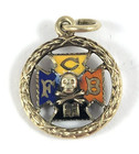 Knights Of Pythias Antique Pendant Enamel And Gold 10k-24k    Skull Cross Bones