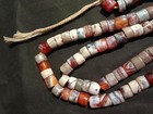 30  Unusual Tibetan Natural Old Agate Dzi Disc Beads Necklace