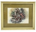 Two Vintage Framed Art Pieces A Truart Product  Patio Scenes Made In Usa 12x10