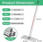 30  X 10  Lawn Leveling Rake With 6 5ft Extra Long Handle  Heavy Duty Stainless 