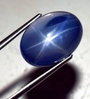 Natural Blue Star Sapphire 19 70 Ct Gie Certified Oval Cabochon Loose Gemstone