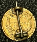 Genuine 1857  1 U s  Indian Princess Gold - Xf Detail With Pinback On Reverse