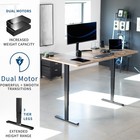 Vivo Electric 71   x 36    Stand Up Desk  Reclaimed Wood Table Top  Black Frame