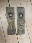 Antique Ornate Eastlake Or Blw Victorian Brass Door Knob With Door Plates