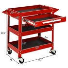 Ironmax Three Tray Tool Cart Organizer Rolling Utility Decker W drawer Red