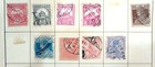 Hungary Early 1900s Used Lot Of 14 Stamps On Old Album Page