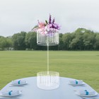 2-tier Wedding Centerpiece Flower Stand Floral Holder Table Decor With Pendents