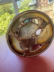 Vtg Brass Stained Glass Polished Agate Crystal Double Wheel Kaleidoscope W stand