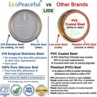 Surgical Stainless Steel Mason Jar Lids W  Disk Silicone Seals - Not For Canning