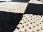 Handmade Afghan Blanket Black   White 69 X 69