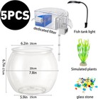 1 Gallon Aquarium Small Fish Tank Break-resistant Plastic Betta Fish Bowl Pet Cl
