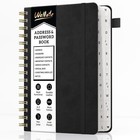 Spiral Address Book With Tabs  Leather Cover  Large Print  5 8     8 2     Black