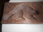 Large 19th Century Hand Carved Wooden Maple Sugar Mold With Heart   Beaver