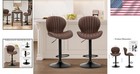 High Backrest Bar Stools - Set Of 2 Adjustable Swivel Chairs For Dining   Bars