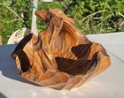 Antique Folk Art Solid One Piece Black Walnut Hand Carved Wood Basket   