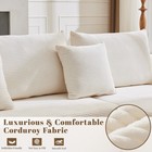 Black Corduroy Lounge L Shape 4 Seat Sofa W  Movable Ottoman Chaise L W  Pillows