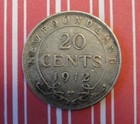 1912 Newfoundland 20 Cents  925 Silver  Coin  George V Canada
