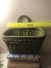 Wicker Wall Basket- Green Distressed - Rustic Farmhouse Decor  