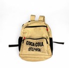 Coca-cola Backpack - Tan With  enjoy The Distinctive Bottle  Slogan Gold