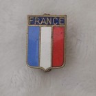 France Lapel Pin Flag Shield Design Vintage Early To Mid Century 1920s - 1950s