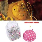 Hakeeta 500 Pcs Multicolor Straight-pins Set With Fabric Covered Pin Cushion    