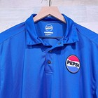 Pepsi Pvc Logo Patch Employee Performance Polo Blue Work Uniform Mens Large