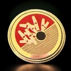 Mid Century Modern Bowling Brooch Red Enamel Gold Tone Bowler Pinback Vintage
