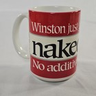 Rare Vintage Winston Naked Cigarettes Coffee Cup Mug Employee Promo 1997 Read   