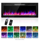 50 In  Wall-mount Electric Fireplace Insert Black Multi-color Flames See Details
