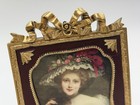 Gold Red Victorian Style Ornate Ribbon Bow Photo Picture Frame  5 5   x4 5   
