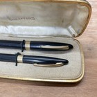 Sheaffer Statesman Fountain Pen   Pencil Set 1950s- 14k Gold  Black  Fine  W box