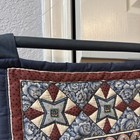 Vtg Handmade Quilted Wall Hanging Star Patchwork Folk Art Textile Tapestry 36x31