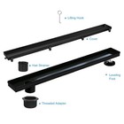 Offset Linear Shower Drain  Black Shower Drain 36 Inch With 2-in-1 Tile Inser   