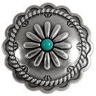 Set Of 6 Saddle Conchos Southwestern Antique Silver Rope Edge Concho Screw Back
