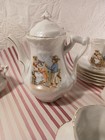 Vintage Porcelain Child s Tea Set  Cats  Cups  Teapot  Sugar   Creamer  German 