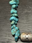 Native American Sterling Silver Free Form Tumbled Turquise Necklace W  Earrings