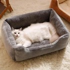 Pet Couch Bed Washable Cat Beds Fluffy Cat Sofa For Medium Small Dogs Non-slip