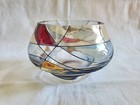 Partylite Tiffany Glass Round Tea Light Holder Multicolor clear P0281