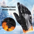 Men Motorcycle Gloves Leather Thermal Warm Winter Cold Weather Full Finger Glove