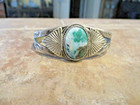 Extra Nice Old Pawn Navajo Sterling Silver Turquoise Cabochon Bracelet