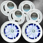 6x Gravity 2-way 1050 Watts Coaxial Marine Audio Speakers 6-1 2   white      Led
