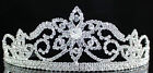 Flower Clear Austrian Rhiestone Crystal Tiara Crown W  Hair Combs Bridal T1632