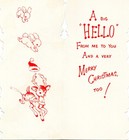 Vintage Christmas Card Reindeer In Santa Hat Cute Bunnies By Volland  Unused