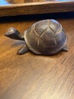 Hand Carved Wooden Turtle 4 5  By 3  Figurine Statue Reptile Animal