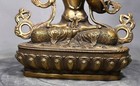 12  Old Antique Tibetan Buddhism Temple Bronze Gilt Bodhisattva Manjusri Statue