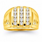 Diamonair 1 00 Ct Round Cut F vs  Lab Grown Diamond Sterling Silver Men s Ring