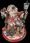 Danbury Mint Dachshund Christmas Snowman North Pole Lighted Resin Dog  read 