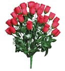 24-rose Hot Pink Large Microfiber Silk Flower 22  Bush Home General Decors Us