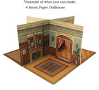 Antique Repro Paper Dollhouse 4 Room 12 Page Victorian Book Miniature Mcloughlin