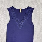 Y2k Style Lace Trim Camisole Baby Tank Sm Indigo Nylon Stretch Banana Republic